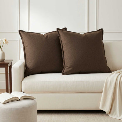 vidaXL Throw Pillow 2 pcs HOUTEN Taupe 70 x 70 cm Faux Linen