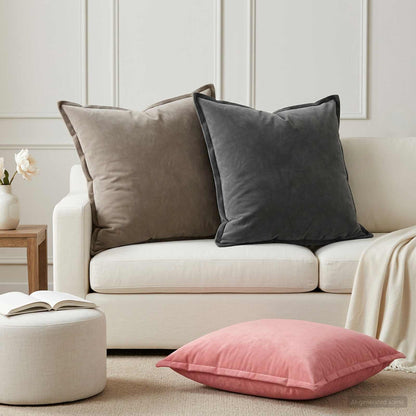 vidaXL Cushion with Pillow HOUTEN 2 pcs Dark Grey Velvet