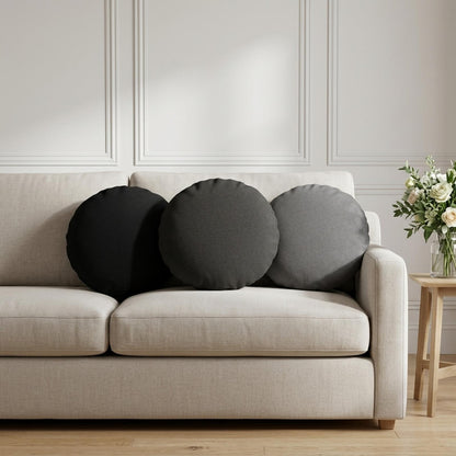 vidaXL Throw Pillow 2 pcs HEERLEN Black Dia. 30 cm Fabric