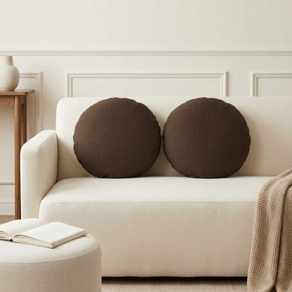 vidaXL Throw Pillow 2 pcs HEERLEN Taupe Dia. 30 cm Fabric