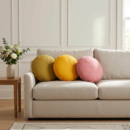 vidaXL Throw Pillow 2 pcs HEERLEN Light Yellow Dia. 40 cm Fabric