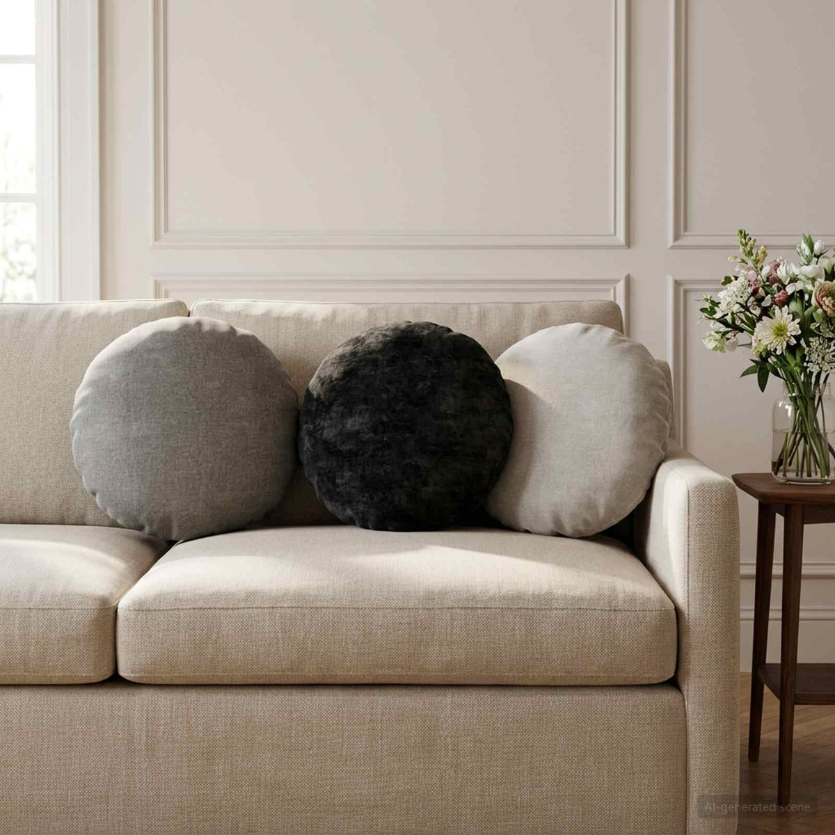vidaXL Throw Pillow 6 pcs HEERLEN Anthracite Dia. 40 cm