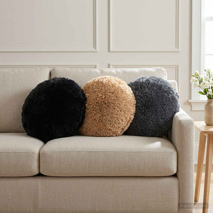 vidaXL Cushion with Pillow HEERLEN 6 pcs Black PV Fleece