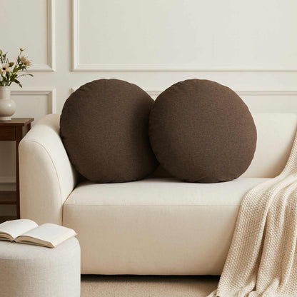 vidaXL Throw Pillow 6 pcs HEERLEN Brown Dia. 60 cm Fabric