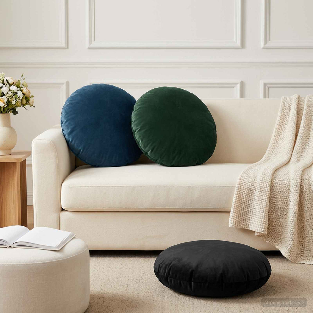 vidaXL Cushion with Pillow HEERLEN 6 pcs Dark Green Velvet