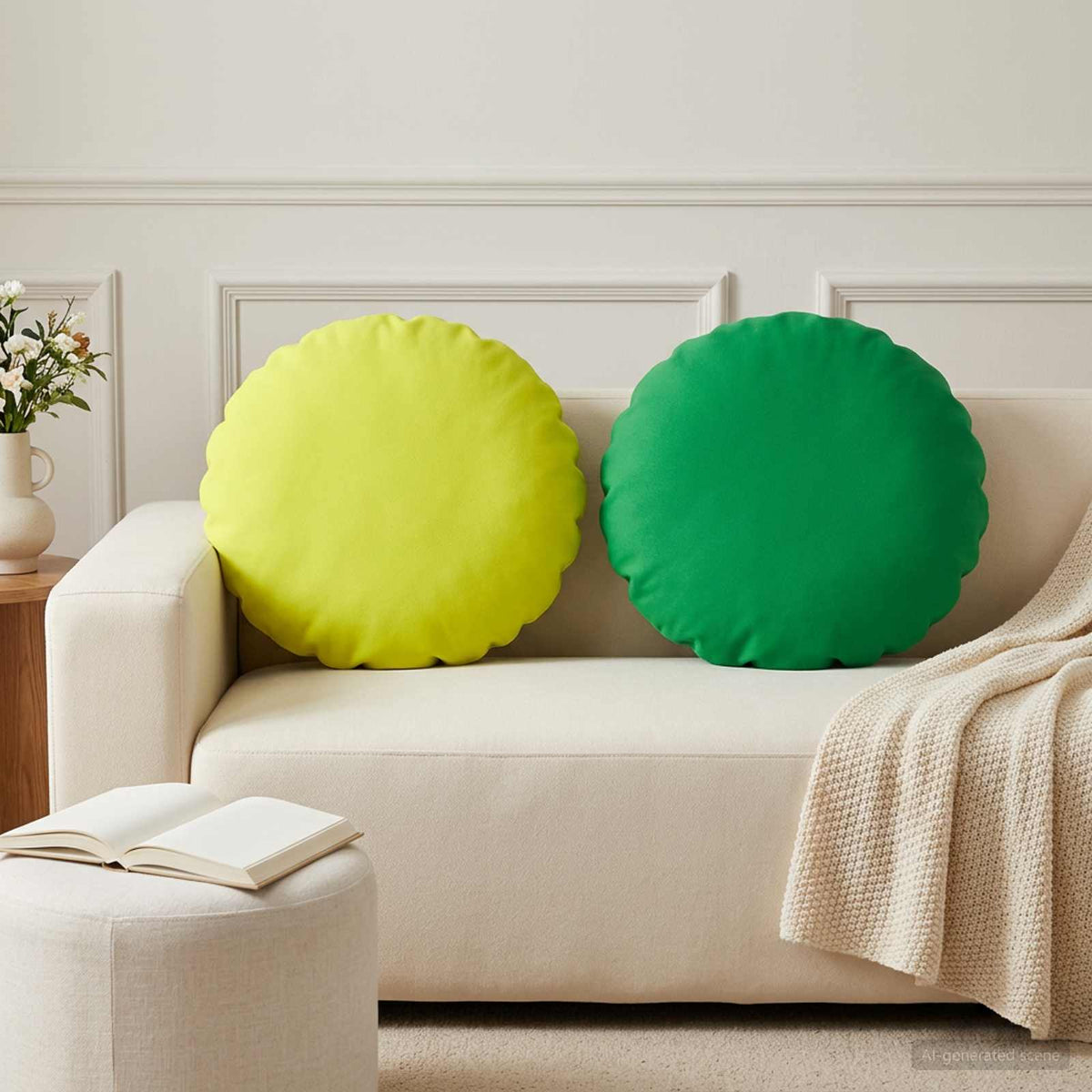 vidaXL Cushion with Pillow HEERLEN 2 pcs Bright Green Polyester