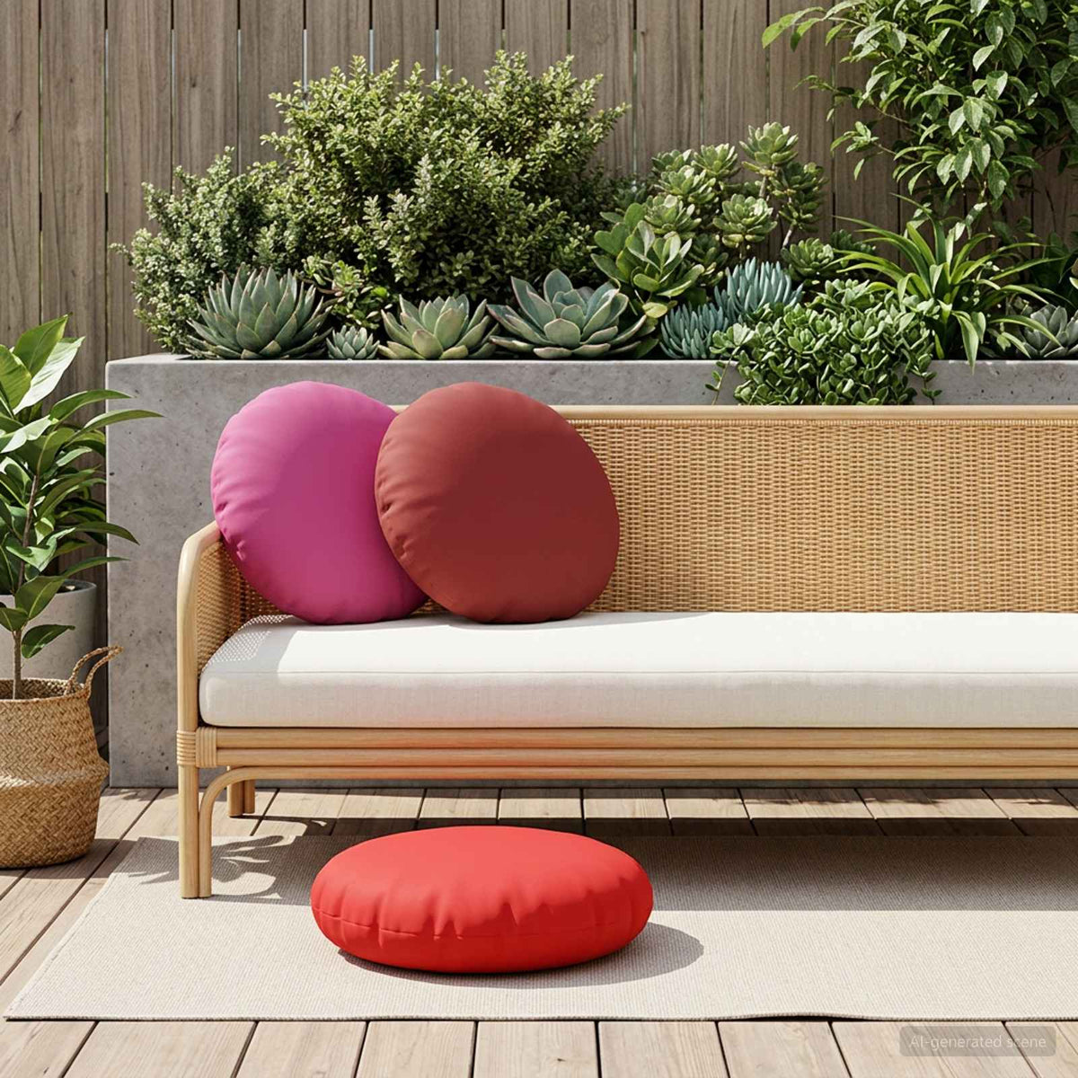 vidaXL Throw Pillow 6 pcs HEERLEN Red Dia. 60 cm Polyester