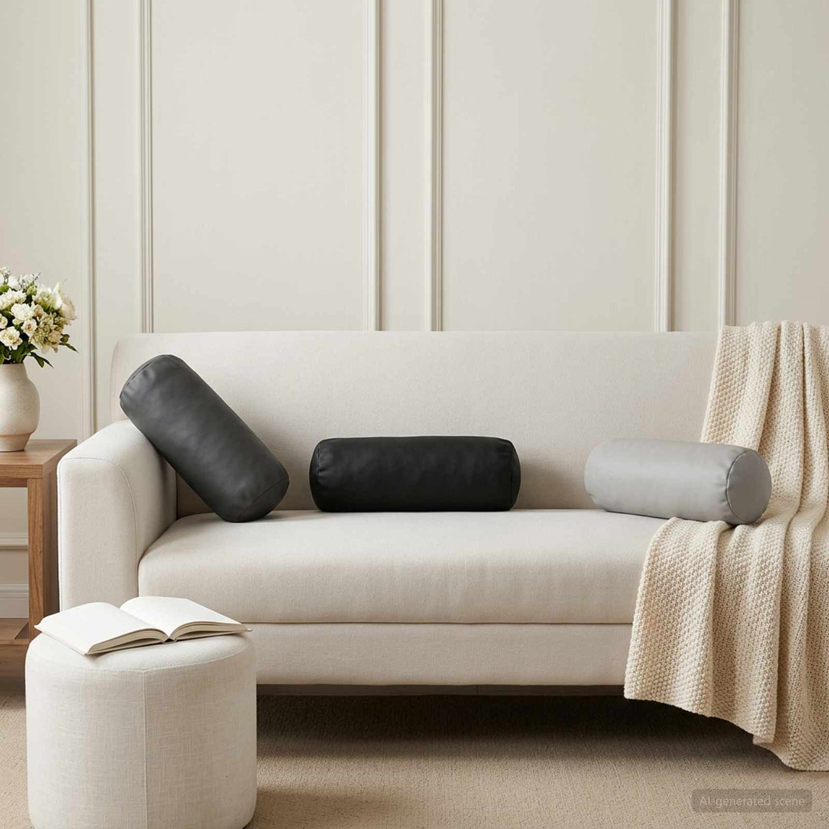 vidaXL Cushion with Pillow HEERLEN 2 pcs Anthracite Polyester