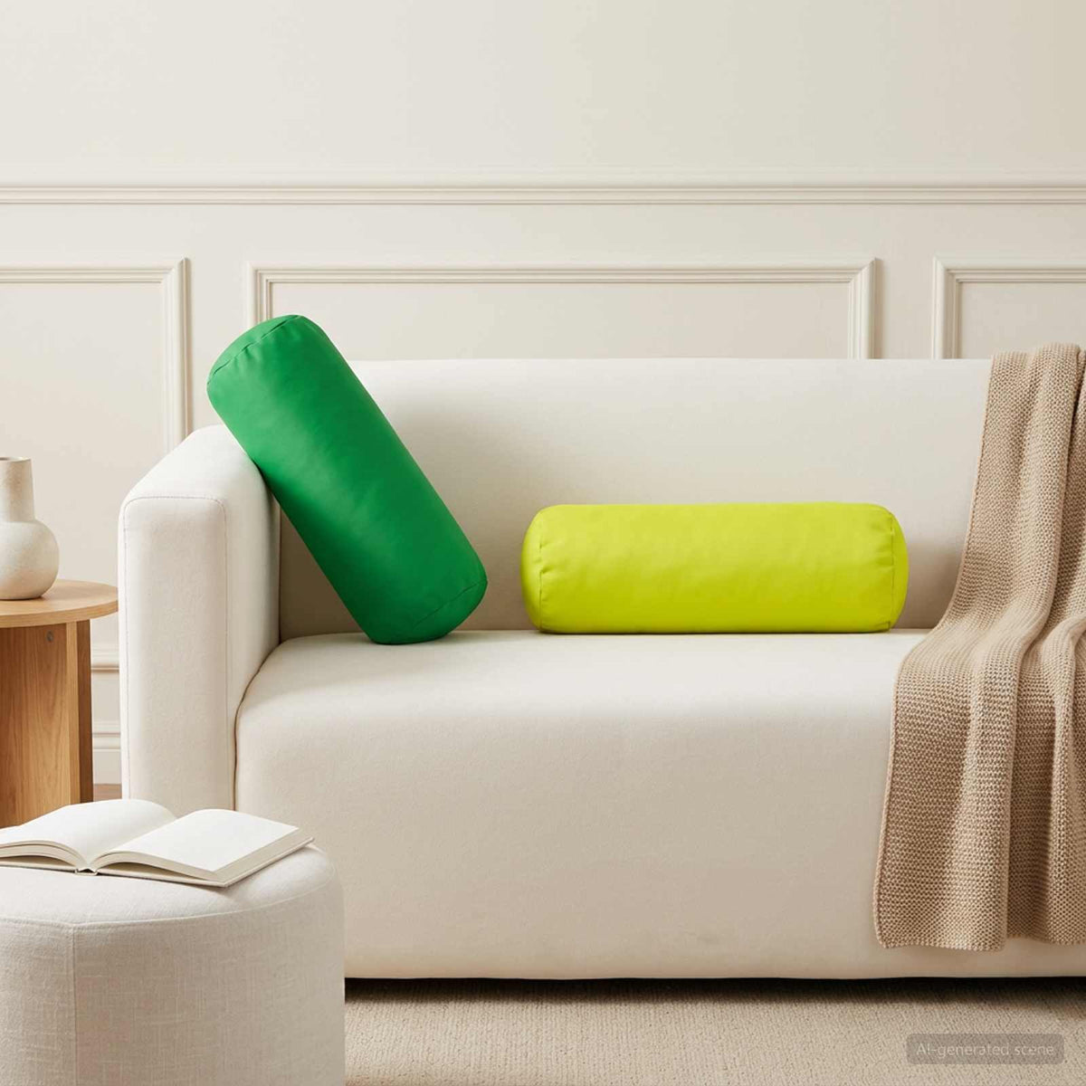 vidaXL Cushion with Pillow HEERLEN 6 pcs Bright Green Polyester