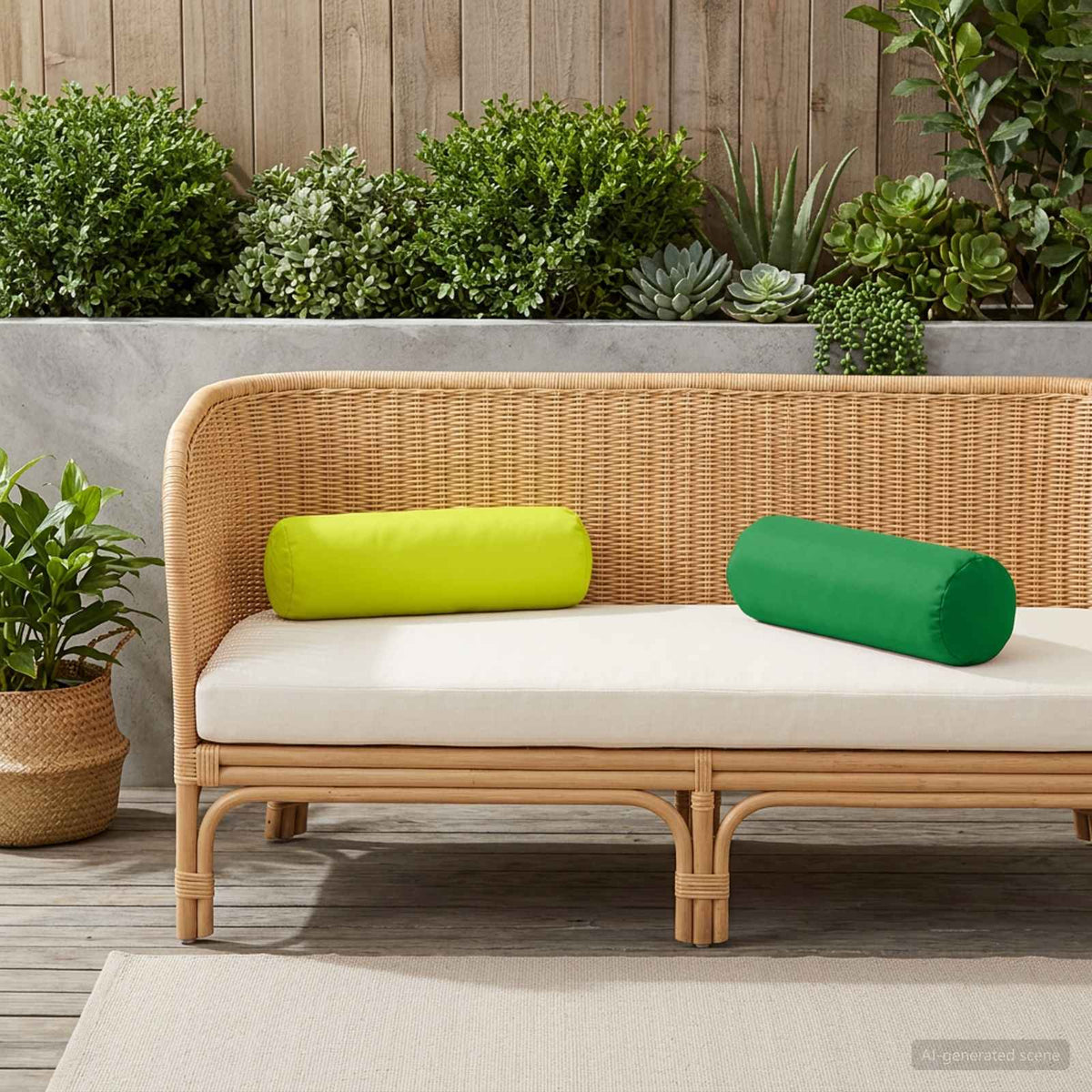vidaXL Cushion with Pillow HEERLEN 6 pcs Bright Green Polyester