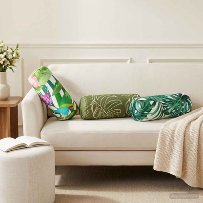 vidaXL Throw Pillow 6 pcs HEERLEN Leaf Design Dia. 15 x 40 cm