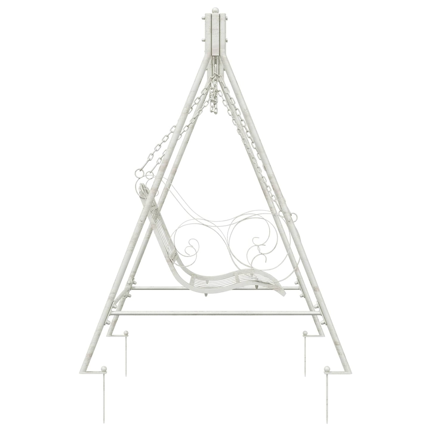 vidaXL Swing Bench Steel 113 x 121.5 x 168 cm Antique White