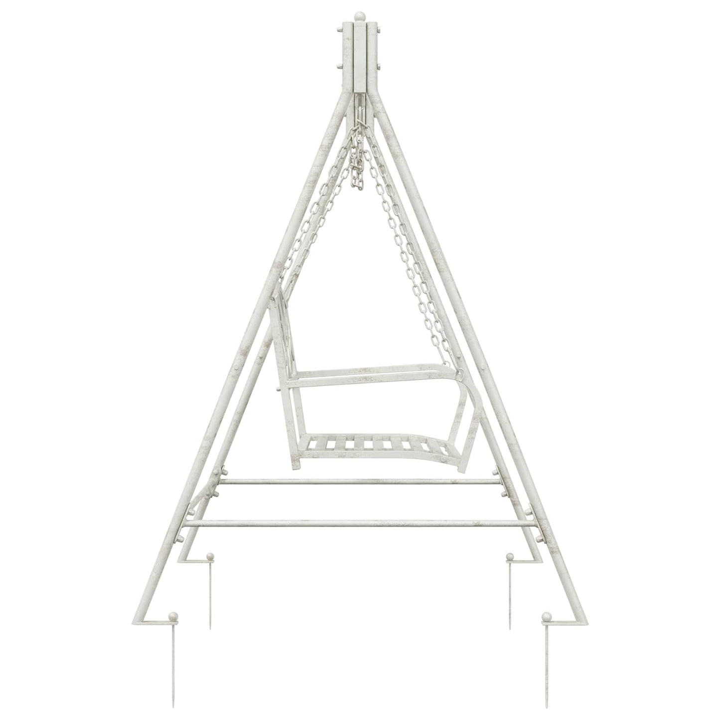 vidaXL Swing Bench Steel 113 x 121.5 x 168 cm Antique White