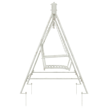 vidaXL Swing Bench Steel 113 x 121.5 x 168 cm Antique White
