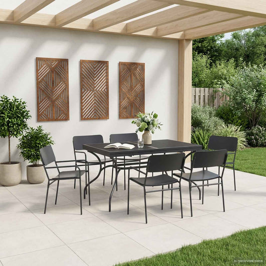 vidaXL Extendable Mesh Dining Table Anthracite 212 x 90 x 76 cm Steel
