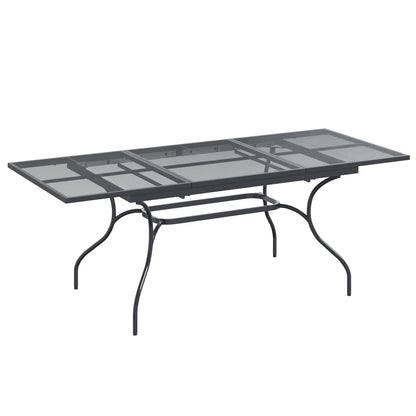 vidaXL Extendable Mesh Dining Table Anthracite 212 x 90 x 76 cm Steel