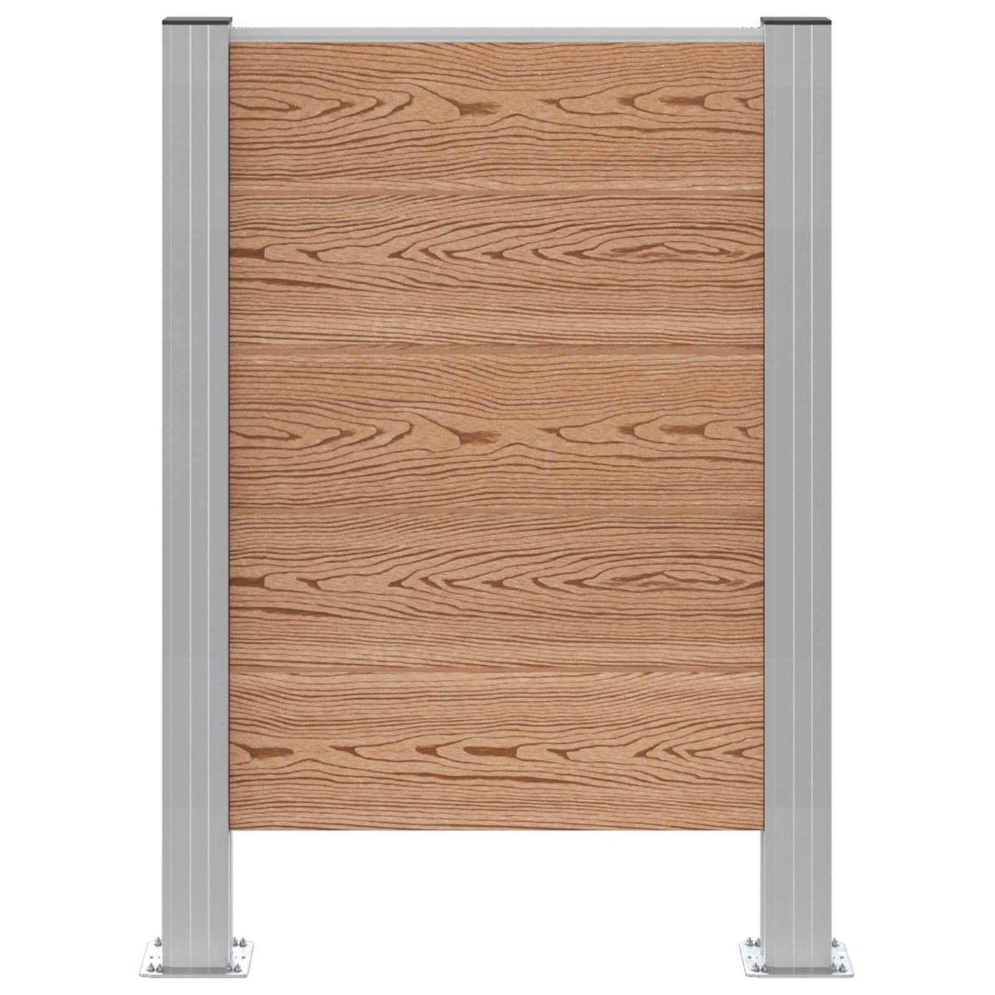 vidaXL Garbage Bin Fence Brown 85 x 12 x 115 cm Aluminium and WPC