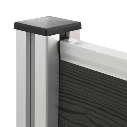 vidaXL Garbage Bin Fence Grey 85 x 12 x 115 cm Aluminium and WPC