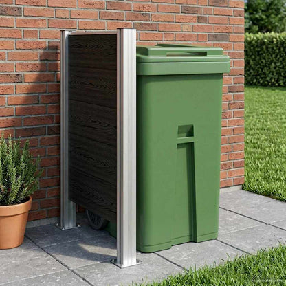 vidaXL Garbage Bin Fence Grey 85 x 12 x 115 cm Aluminium and WPC
