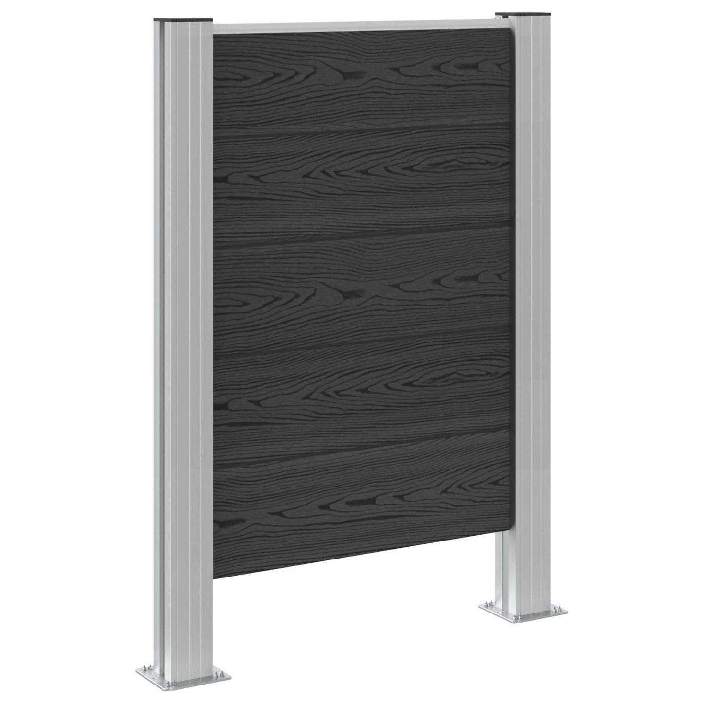 vidaXL Garbage Bin Fence Grey 85 x 12 x 115 cm Aluminium and WPC