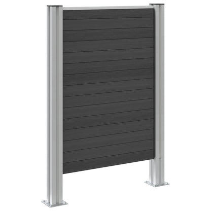 vidaXL Garbage Bin Fence Grey 85 x 12 x 115 cm Aluminium and WPC