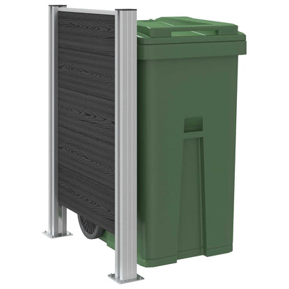 vidaXL Garbage Bin Fence Grey 85 x 12 x 115 cm Aluminium and WPC