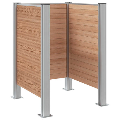 vidaXL Garbage Bin Fence Brown 85 x 85 x 115 cm Aluminium and WPC