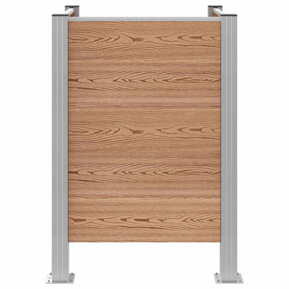 vidaXL Garbage Bin Fence Brown 85 x 85 x 115 cm Aluminium and WPC