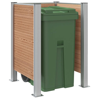 vidaXL Garbage Bin Fence Brown 85 x 85 x 115 cm Aluminium and WPC
