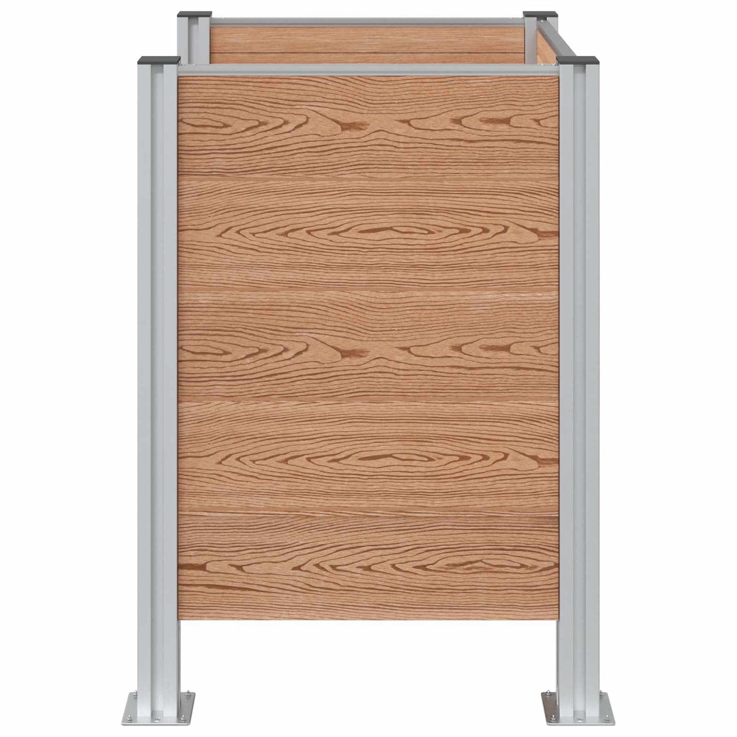 vidaXL Garbage Bin Fence Brown 85 x 85 x 115 cm Aluminium and WPC