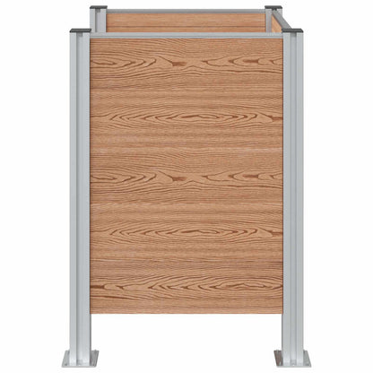 vidaXL Garbage Bin Fence Brown 85 x 85 x 115 cm Aluminium and WPC