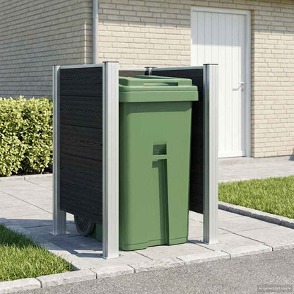 vidaXL Garbage Bin Fence Grey 85 x 85 x 115 cm Aluminium and WPC