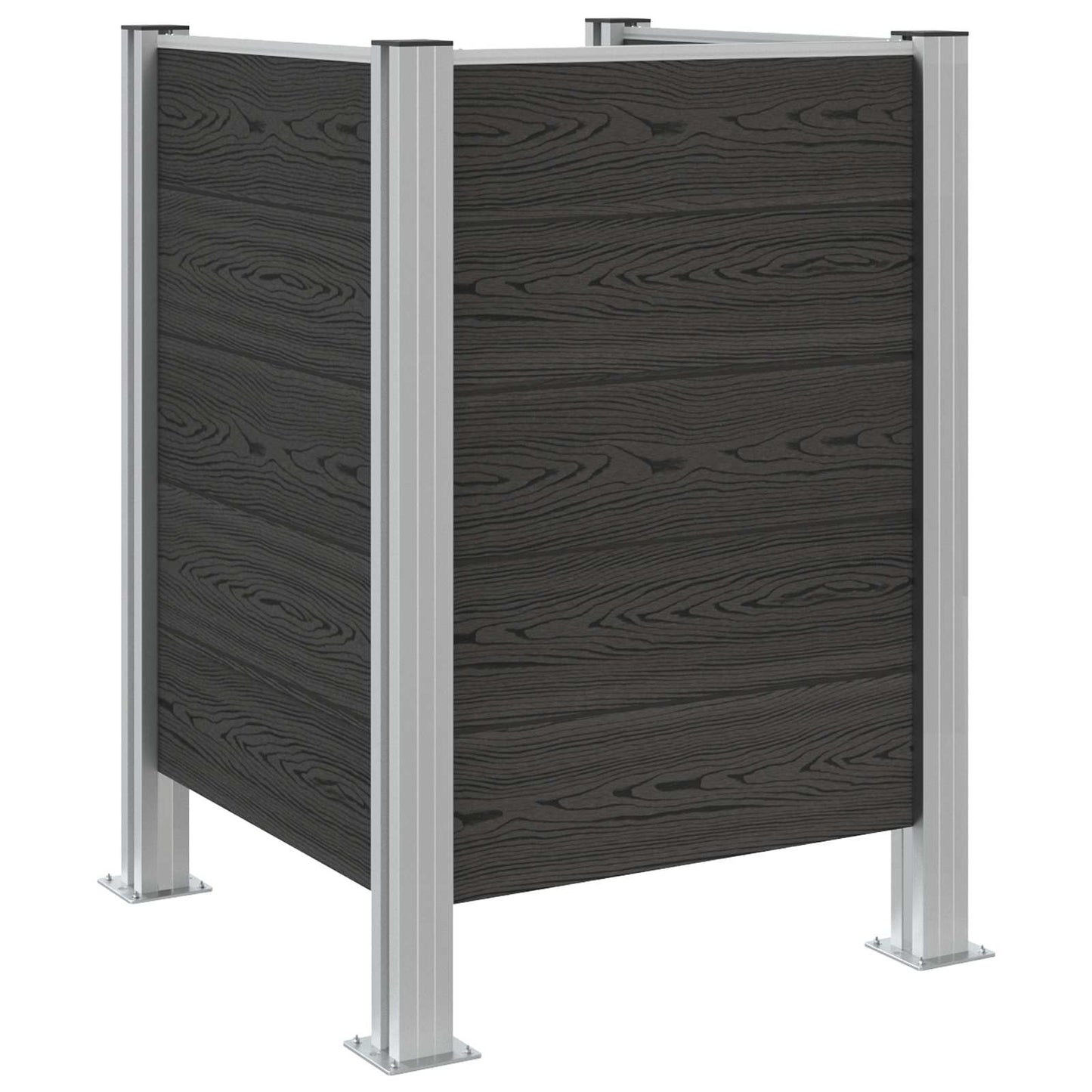 vidaXL Garbage Bin Fence Grey 85 x 85 x 115 cm Aluminium and WPC