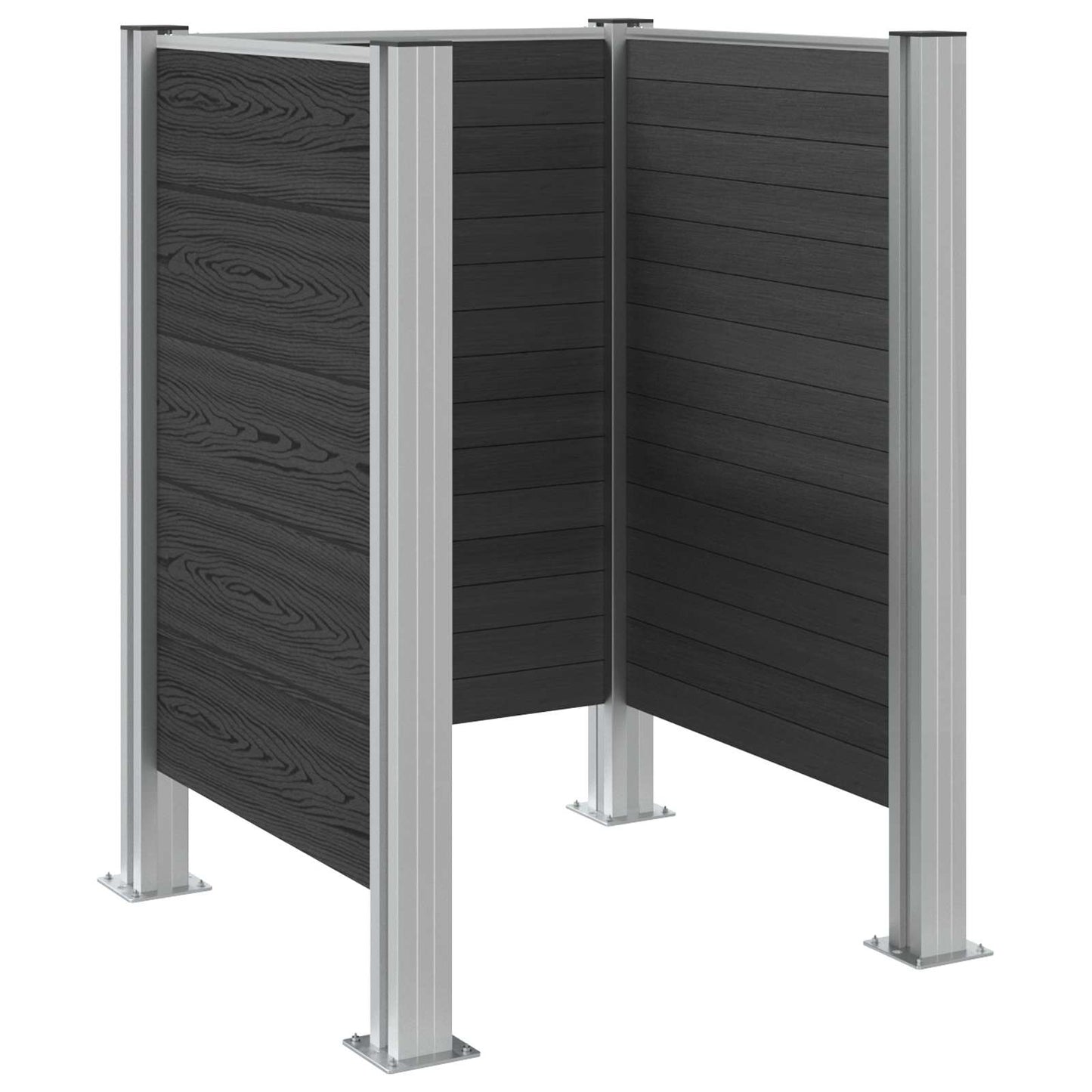 vidaXL Garbage Bin Fence Grey 85 x 85 x 115 cm Aluminium and WPC