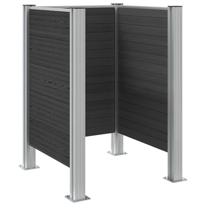 vidaXL Garbage Bin Fence Grey 85 x 85 x 115 cm Aluminium and WPC