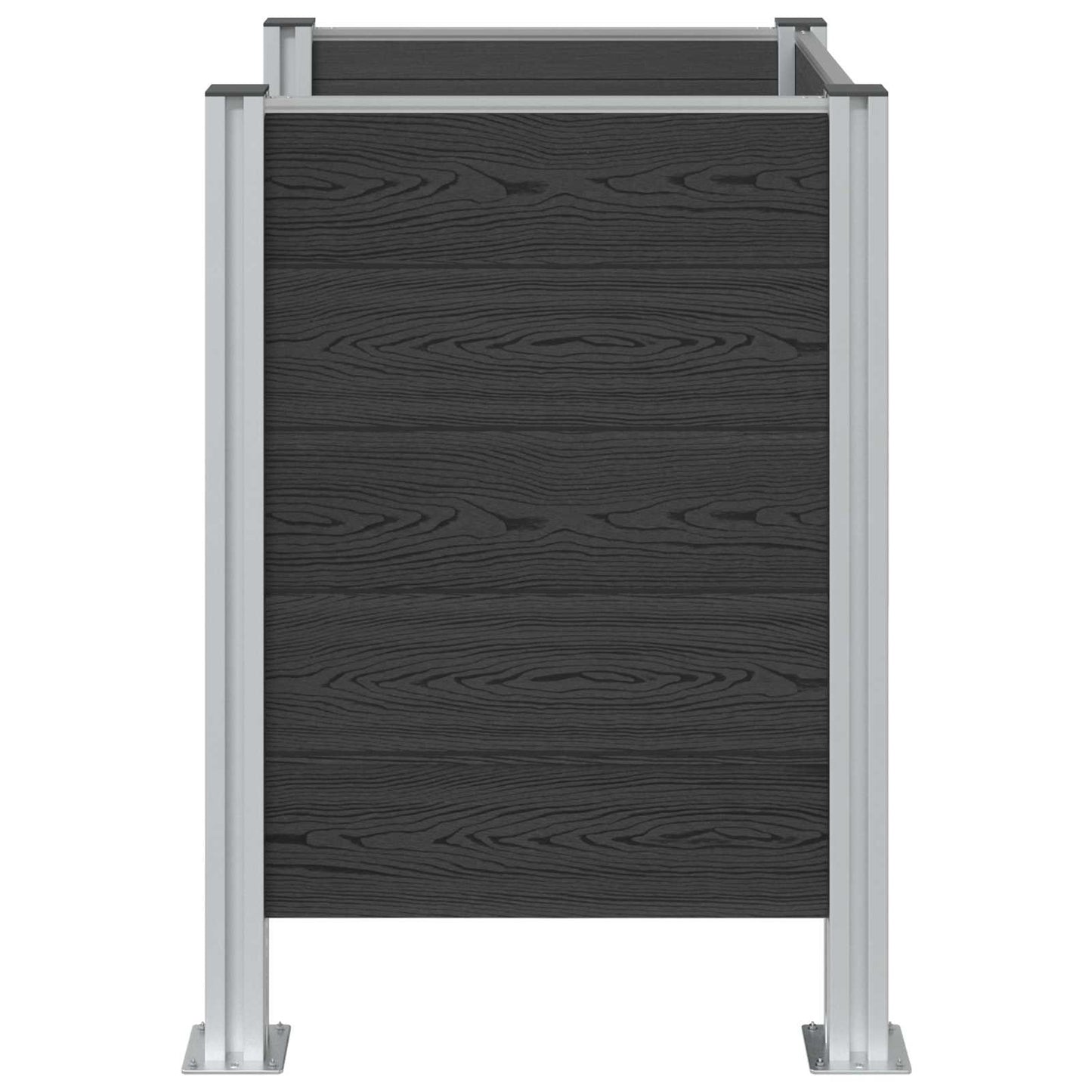vidaXL Garbage Bin Fence Grey 85 x 85 x 115 cm Aluminium and WPC