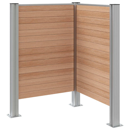 vidaXL Garbage Bin Fence Brown 85 x 85 x 115 cm Aluminium and WPC