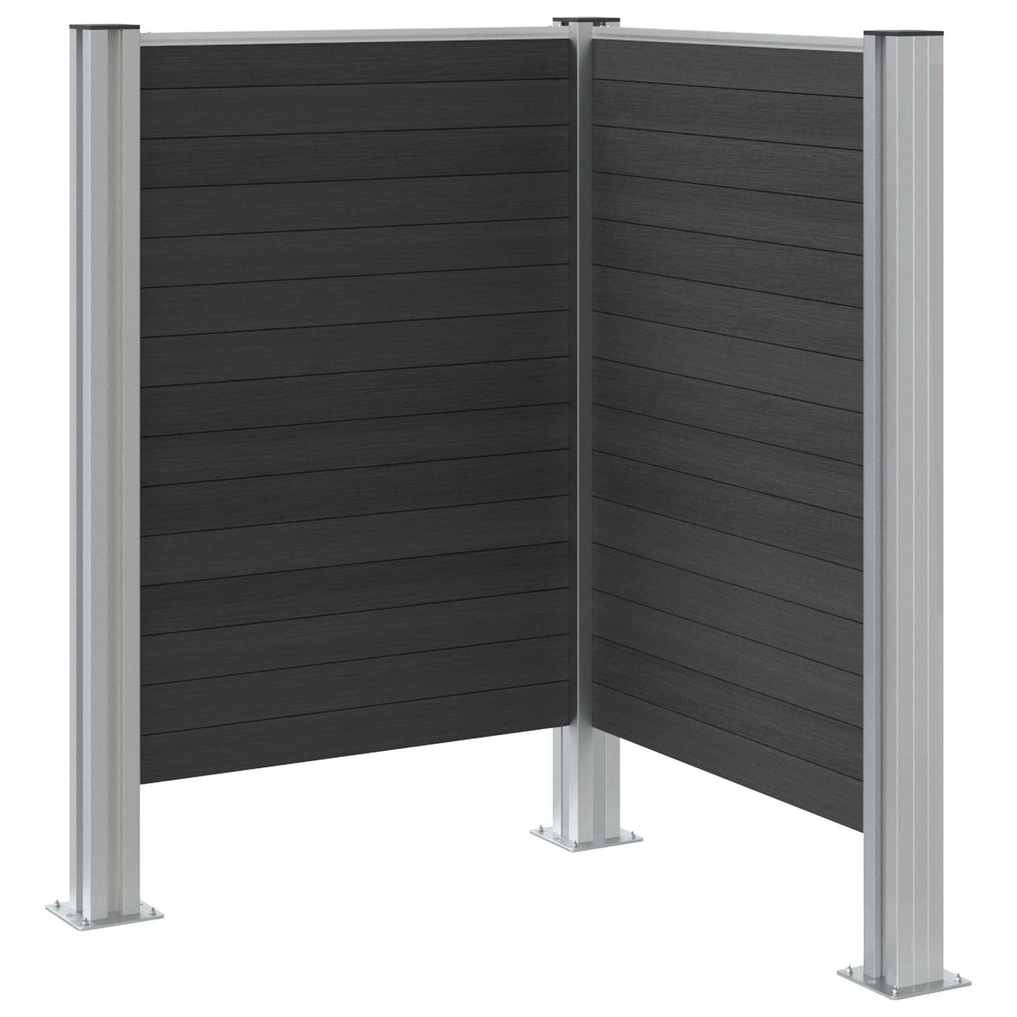 vidaXL Garbage Bin Fence Grey 85 x 85 x 115 cm Aluminium and WPC