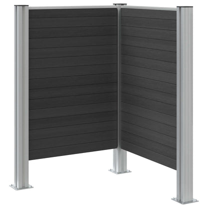 vidaXL Garbage Bin Fence Grey 85 x 85 x 115 cm Aluminium and WPC