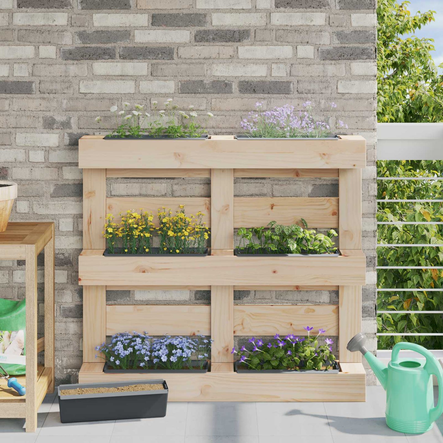 vidaXL Flower Boxes for Euro Pallets 24 pcs Grey 36 x 13.5 x 9.5 cm