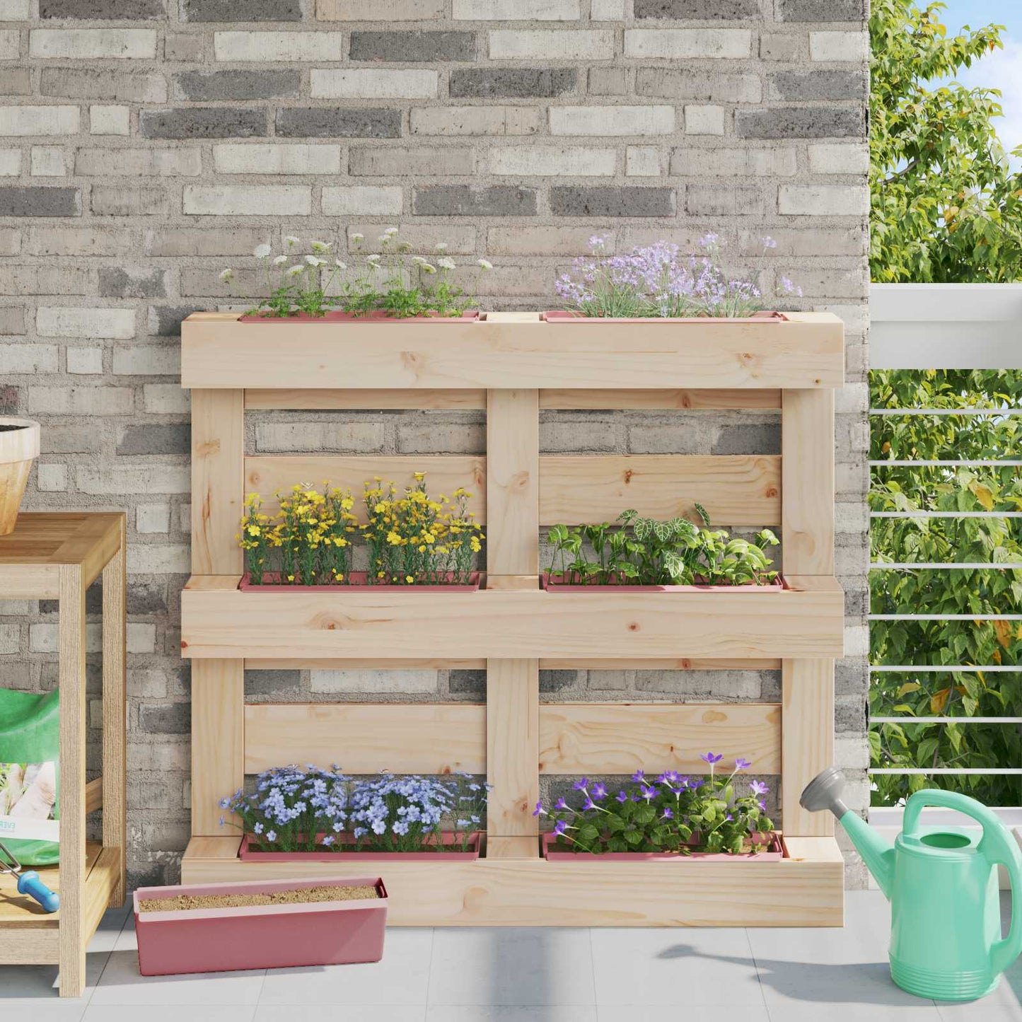 vidaXL Flower Boxes for Euro Pallets 24 pcs Brown 36 x 13.5 x 9.5 cm