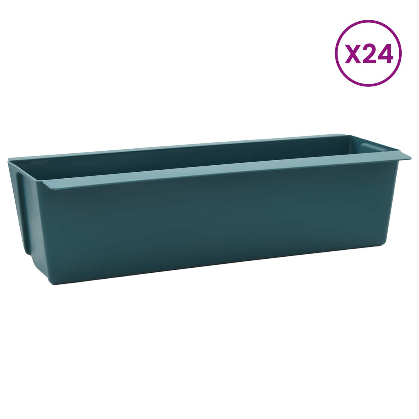 vidaXL Flower Boxes for Euro Pallets 24 pcs Green 36 x 13.5 x 9.5 cm
