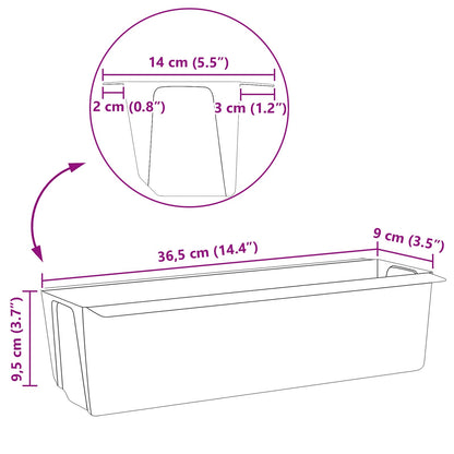 vidaXL Flower Boxes for Euro Pallets 24 pcs Black 36 x 13.5 x 9.5 cm