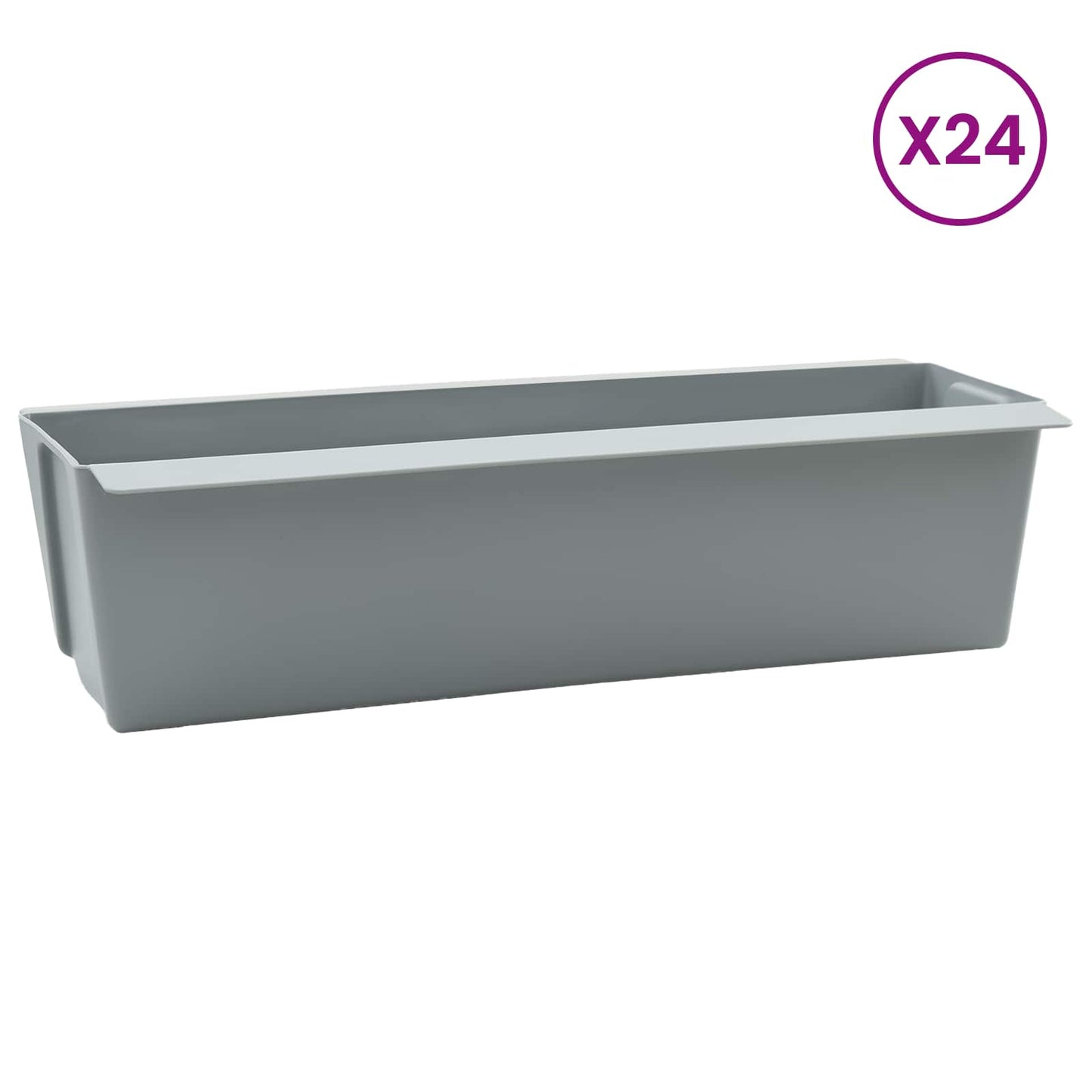 vidaXL Flower Boxes for Euro Pallets 24 pcs Light grey