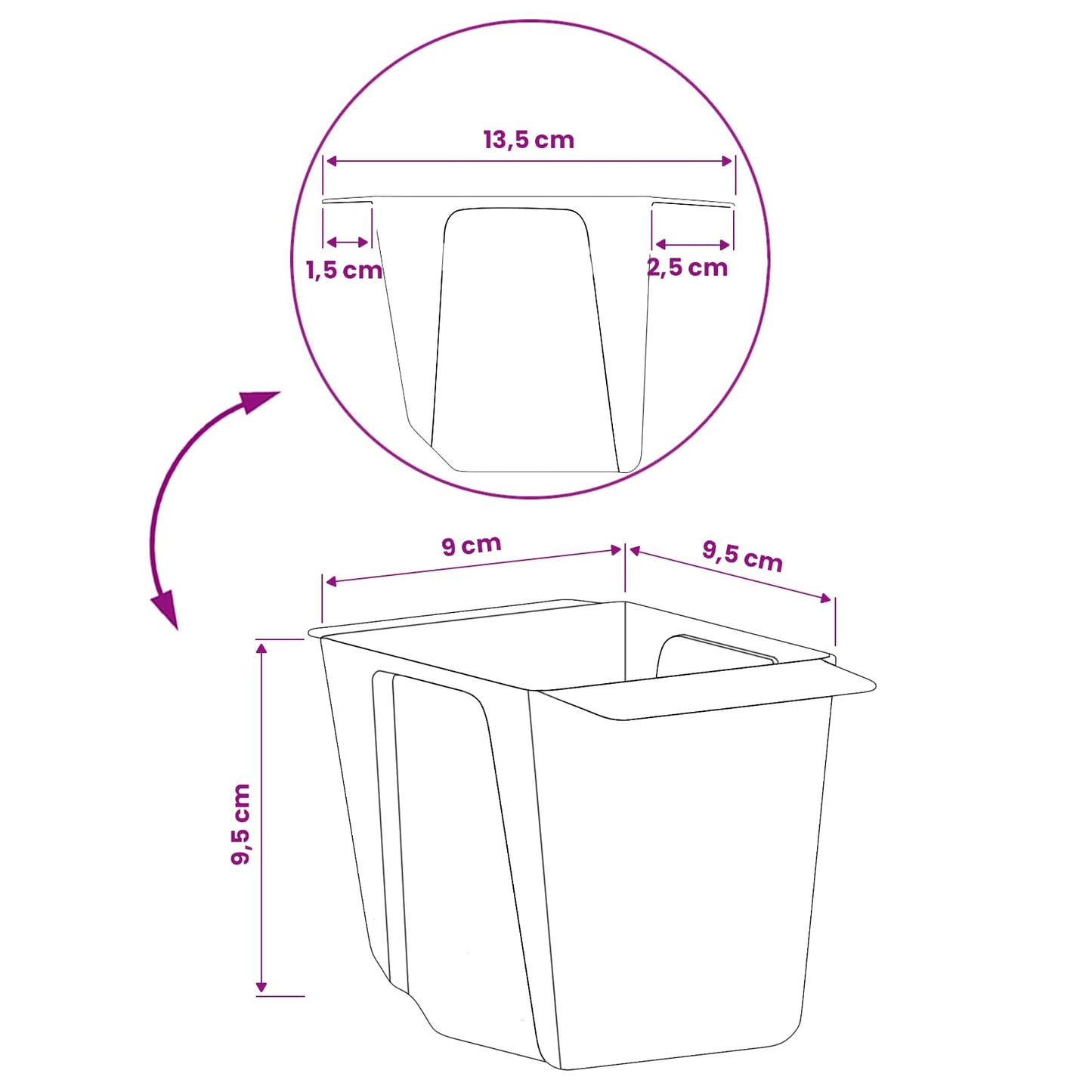 vidaXL Flower Boxes for Euro Pallets 12 pcs Grey 13.5 x 9 x 9.5 cm