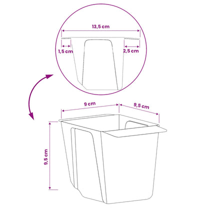 vidaXL Flower Boxes for Euro Pallets 12 pcs Grey 13.5 x 9 x 9.5 cm