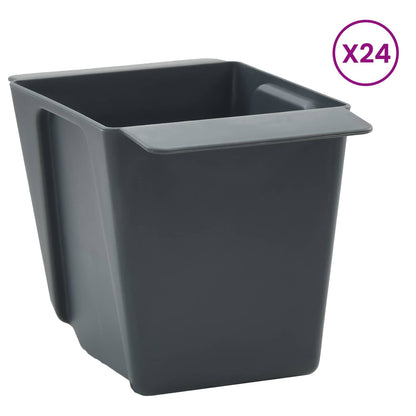vidaXL Flower Boxes for Euro Pallets 12 pcs Grey 13.5 x 9 x 9.5 cm