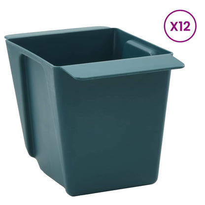 vidaXL Flower Boxes for Euro Pallets 12 pcs Green 14 x 9 x 9.5 cm