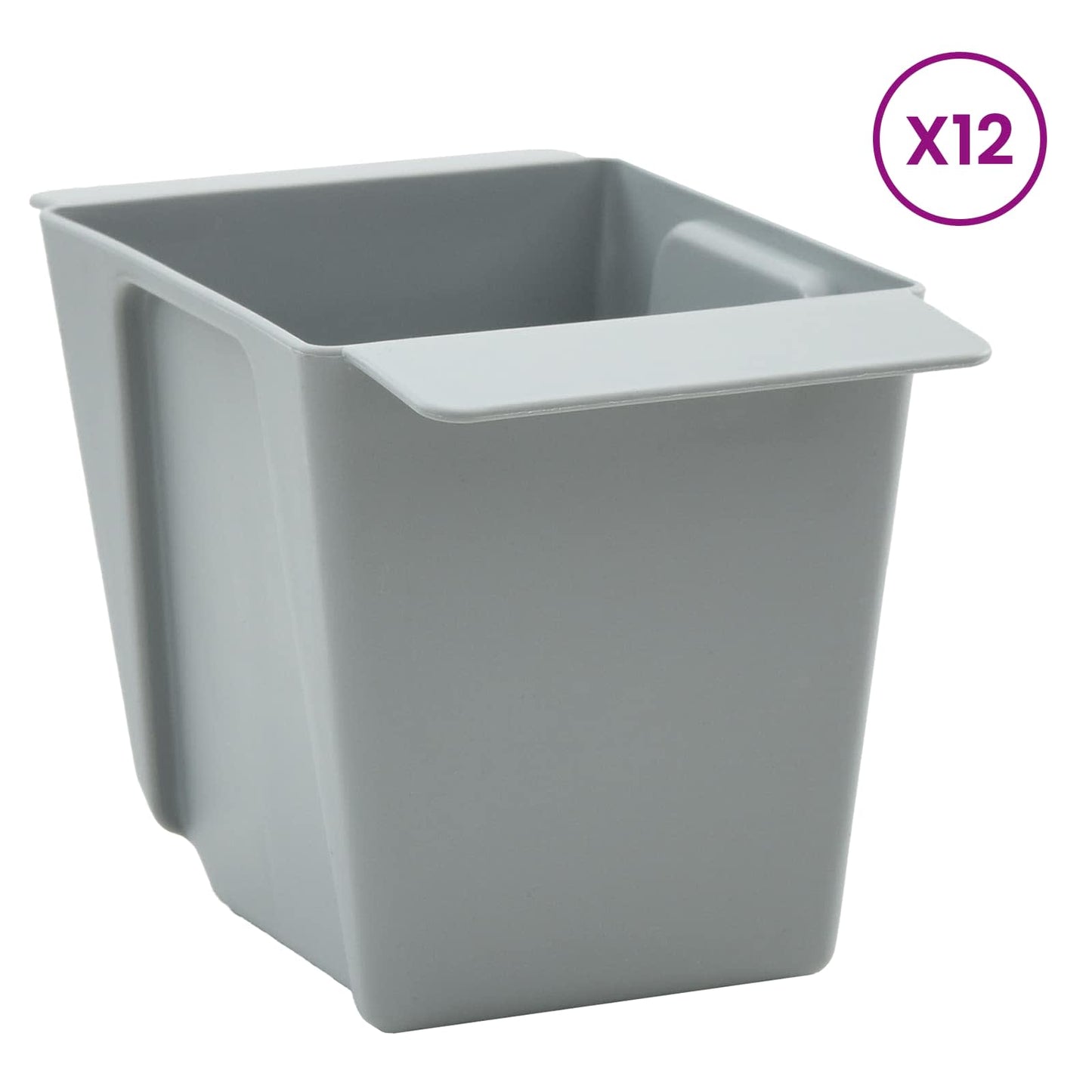 vidaXL Flower Boxes for Euro Pallets 12 pcs Light Grey 14 x 9 x 9.5 cm