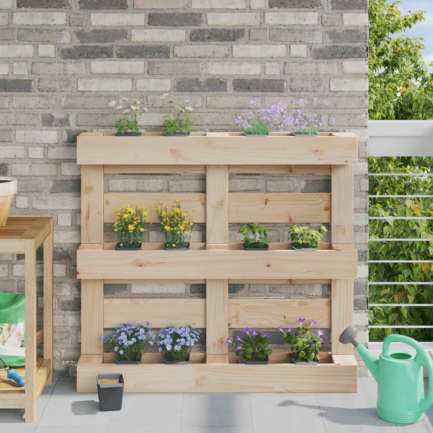 vidaXL Flower Boxes for Euro Pallets 24 pcs Grey 13.5 x 9 x 9.5 cm
